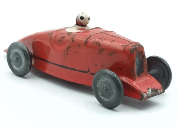 Vue de 3/4 avant de la Petite Rosalie 1933, produite par CIJ au 1/47èmer et vendue sous la marque Les Jouets Citroën en 1933