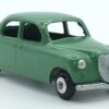 vue de 3/4 avant d'une Lancia Appia Série 1 verte Mercury de type 1 avec phares rapportés
