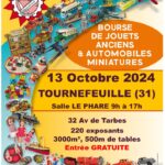 Affiche illustrant la Bourse Rétrojouets de Tournefeuille qui aura lieu dimanche 13/10/2024