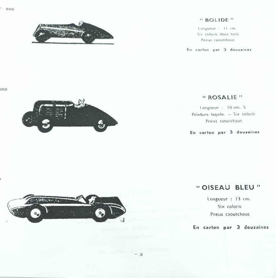 Première page du catalogue J.R.D 1937 et la Petite Rosalie Dans ce document