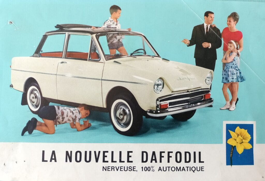 Daffodil 750 1964 sur la première page du catalogue DAF