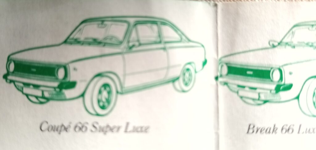 Dessin d'une DAF 66 coupé extrait d'un catalogue DAF